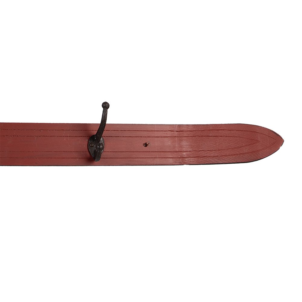 Wandkapstok 4 Haken 172x8x12 cm Rood Hout
