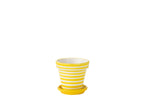 J-Line bloempot Granada Stripes - keramiek - geel - small - Ø 21 cm