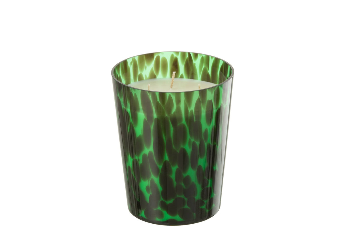 J-Line geurkaars Noa - Sandalwood - glas - groen - medium - 68U