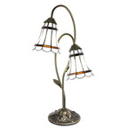Tiffany Tafellamp 61 cm Bruin met polyresin tiffany bureaulamp