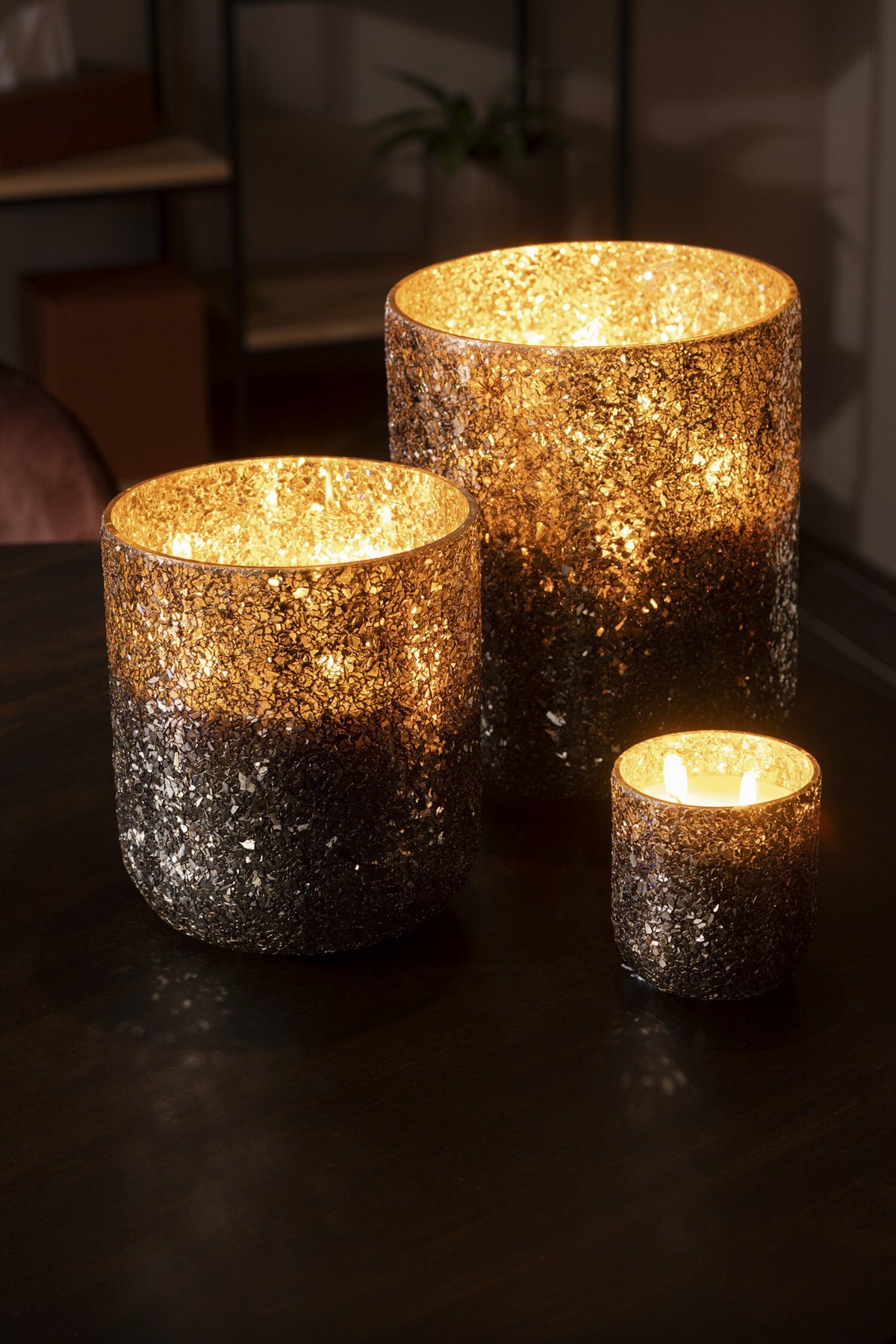 J-Line geurkaars Luxuria - Cookie Crunch - glas - brons - large - 80U
