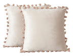 Decoratieve fluwelen kussenhoezen met kwastjes – 12x12 inch (2-pack)