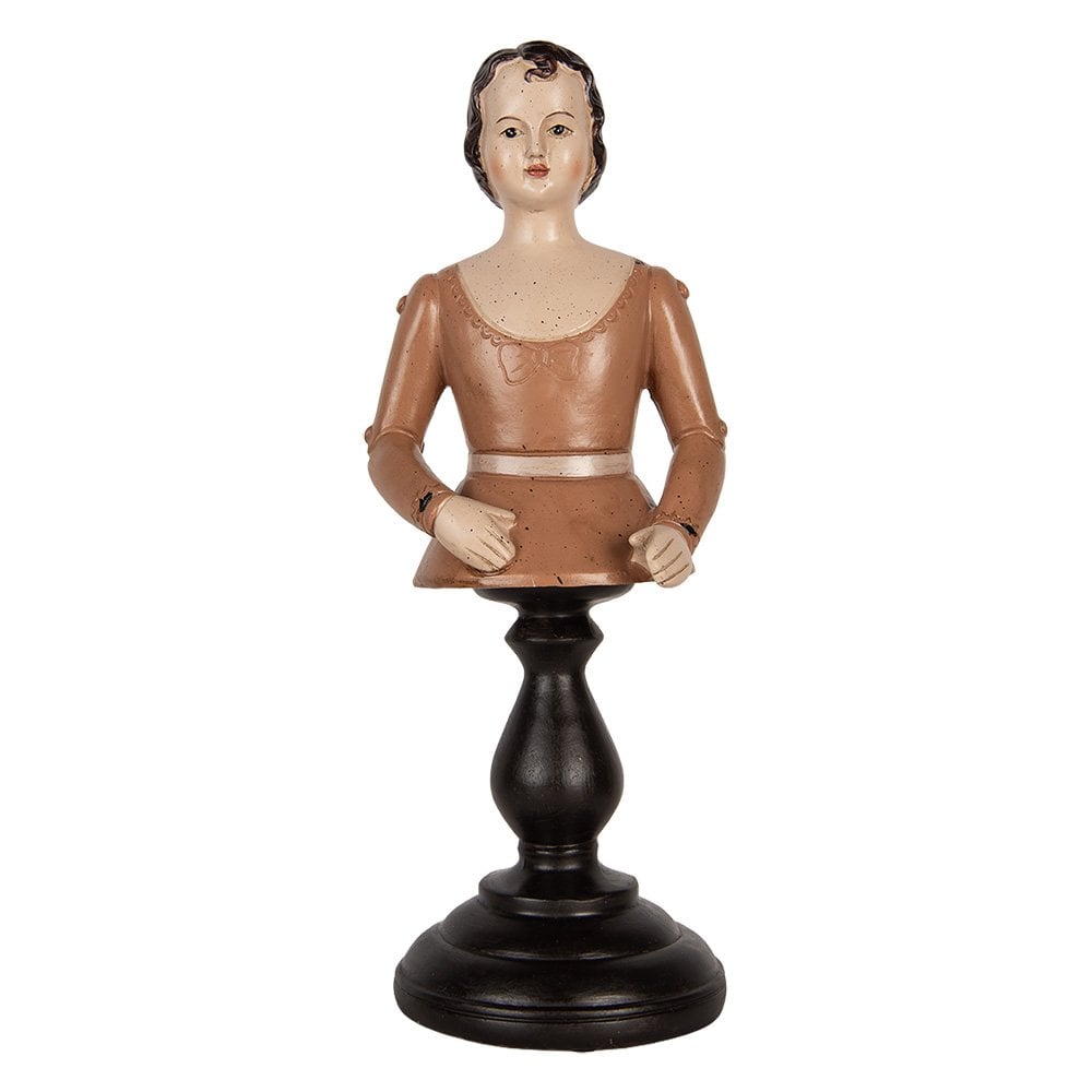 Decoratie Beeld Vrouw 16x15x40 cm Beige Kunststof