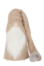 J-Line figuur Kerstman Winter - polyresin - wit/beige - L
