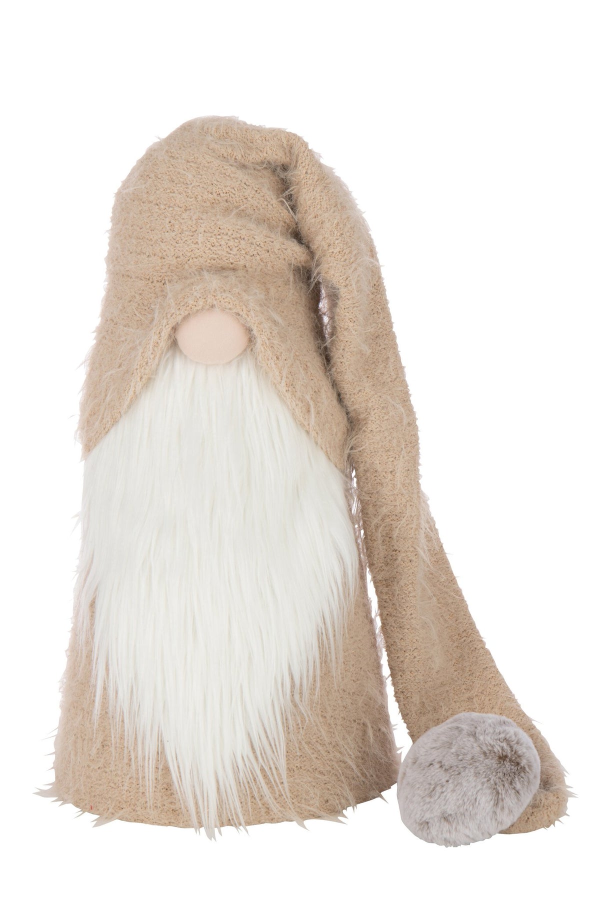 J-Line figuur Kerstman Winter - polyresin - wit/beige - L