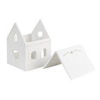 Waxinelichthouder Huis 7x8x9 cm Wit Porselein Theelichthouder