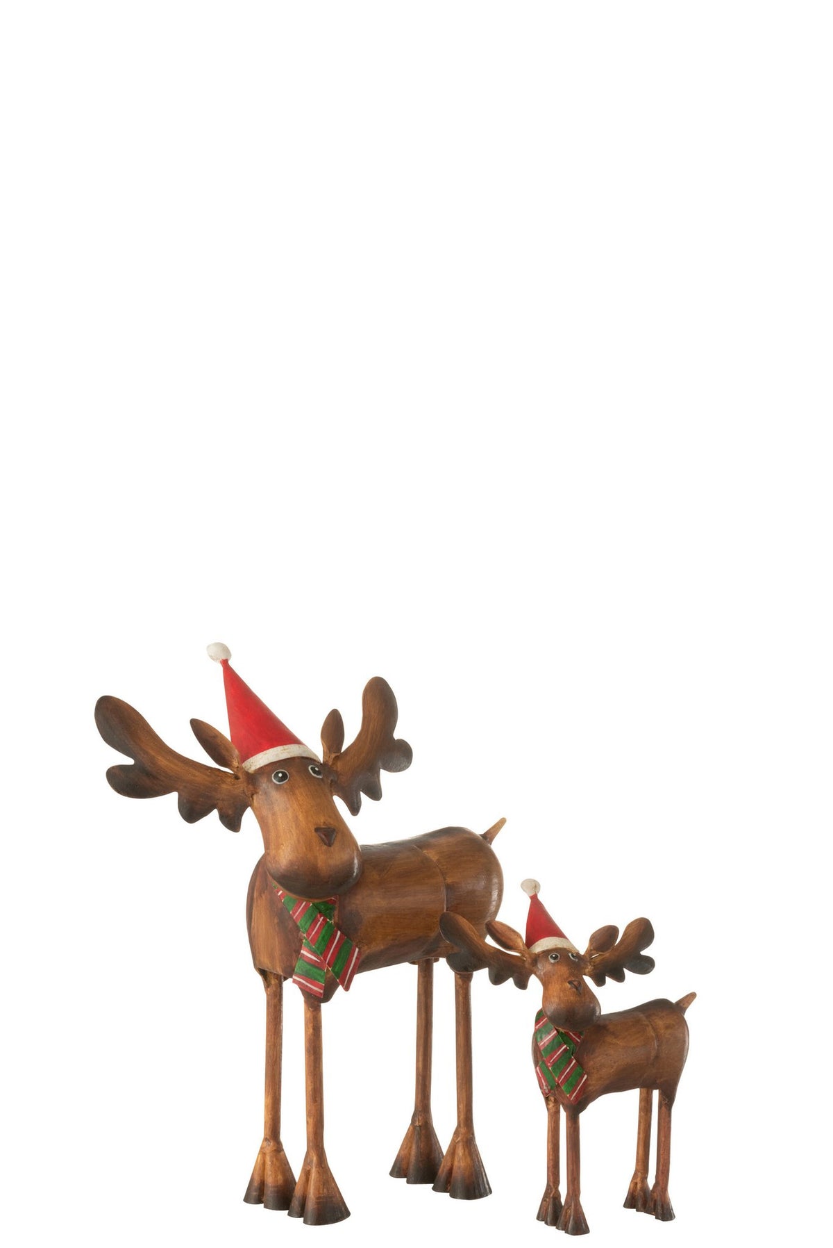 J-Line kerstfiguur Eland Kerstmis Hoed - ijzer - mix - large