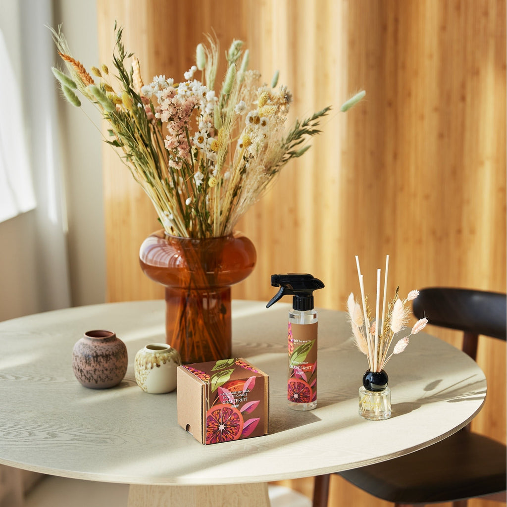Rietverspreider met gedroogde bloemen 50ML - Grapefruit Salie