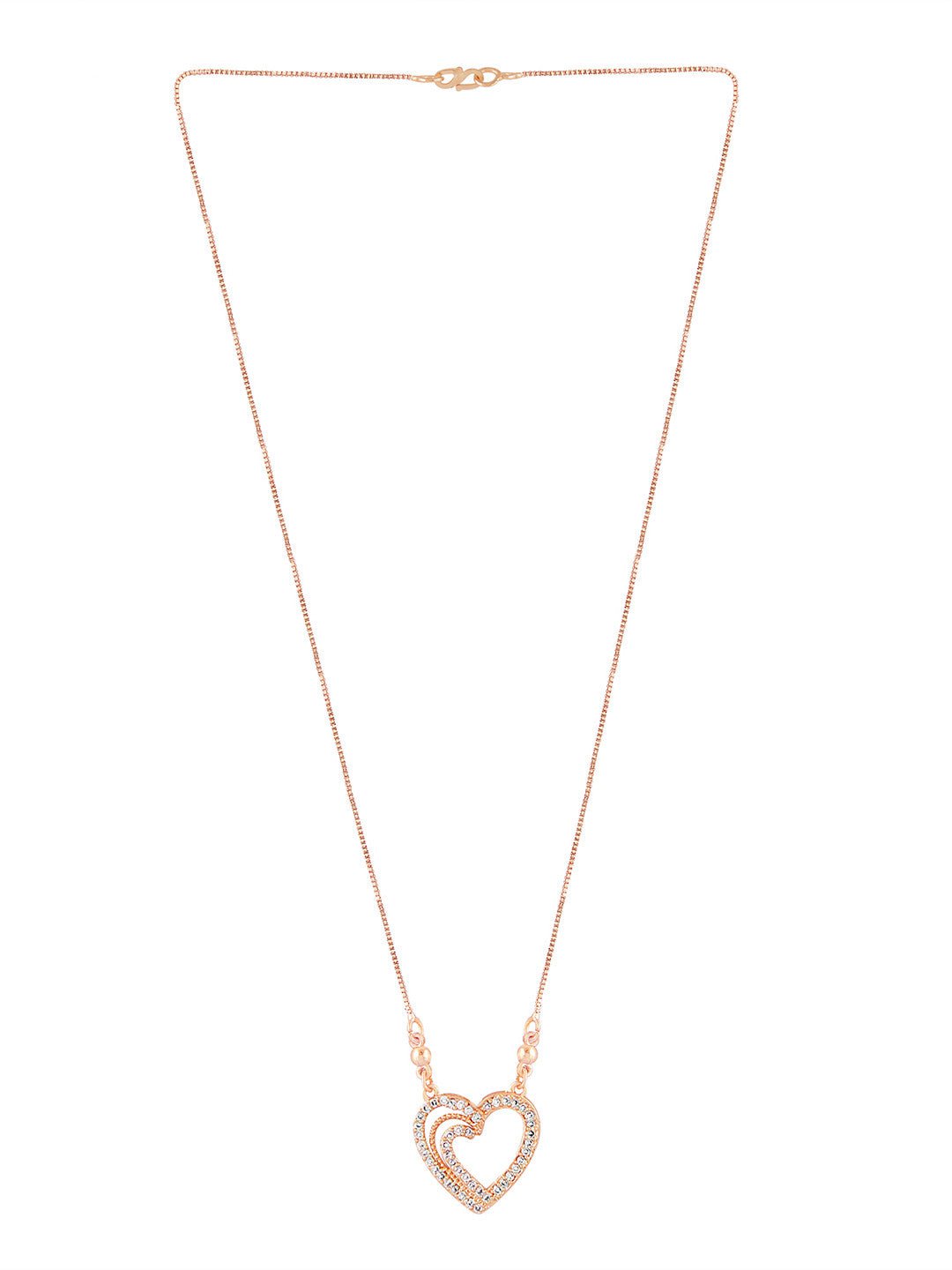 Rosévergulde ketting – Messing & Zirkonia – S-haaksluiting – 23,5 cm