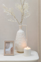 J-Line geurkaars Leder - Grape White - glas - wit - 40U