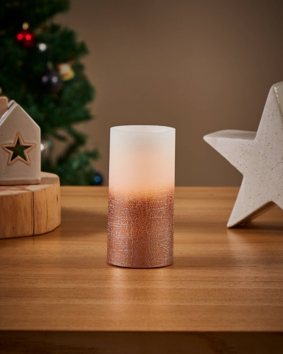 LED Kaars Amboriala Koper 8x15 cm
