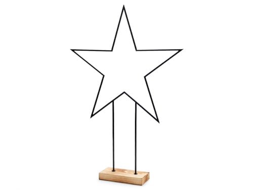 Metalen ster op voet hollow tube 80cm zwart