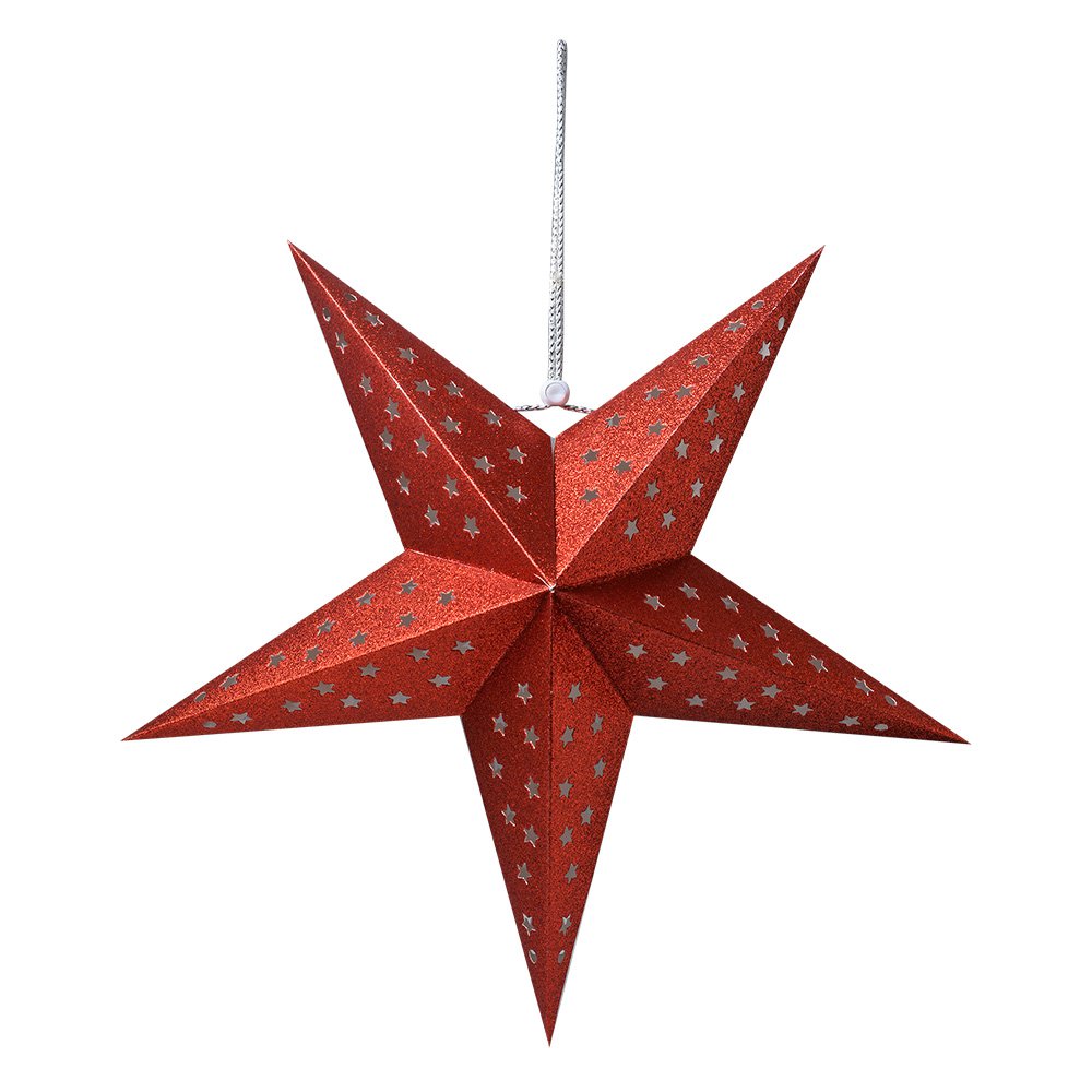 Hangende ster 45x15x45 cm Rood Papier
