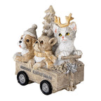 Beeld Dieren 9x7x11 cm Grijs Beige Polyresin Dieren Kerstdecoratie