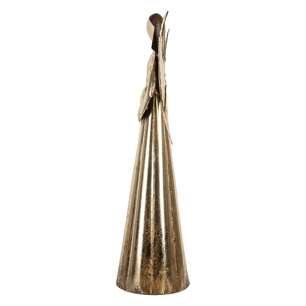 Decoratie Beeld Engel 29x18x68 cm Goudkleurig Metaal