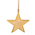 Houten hanger ster 15x15x2cm foil finish goud