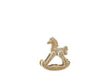 J-Line decoratie Peperkoek Rockende Paard - polyresin - beige/wit