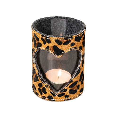 *windlicht koe hart luipaard 15cm*