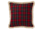 J-Line kussen Ruit Famille - polyester - rood/groen
