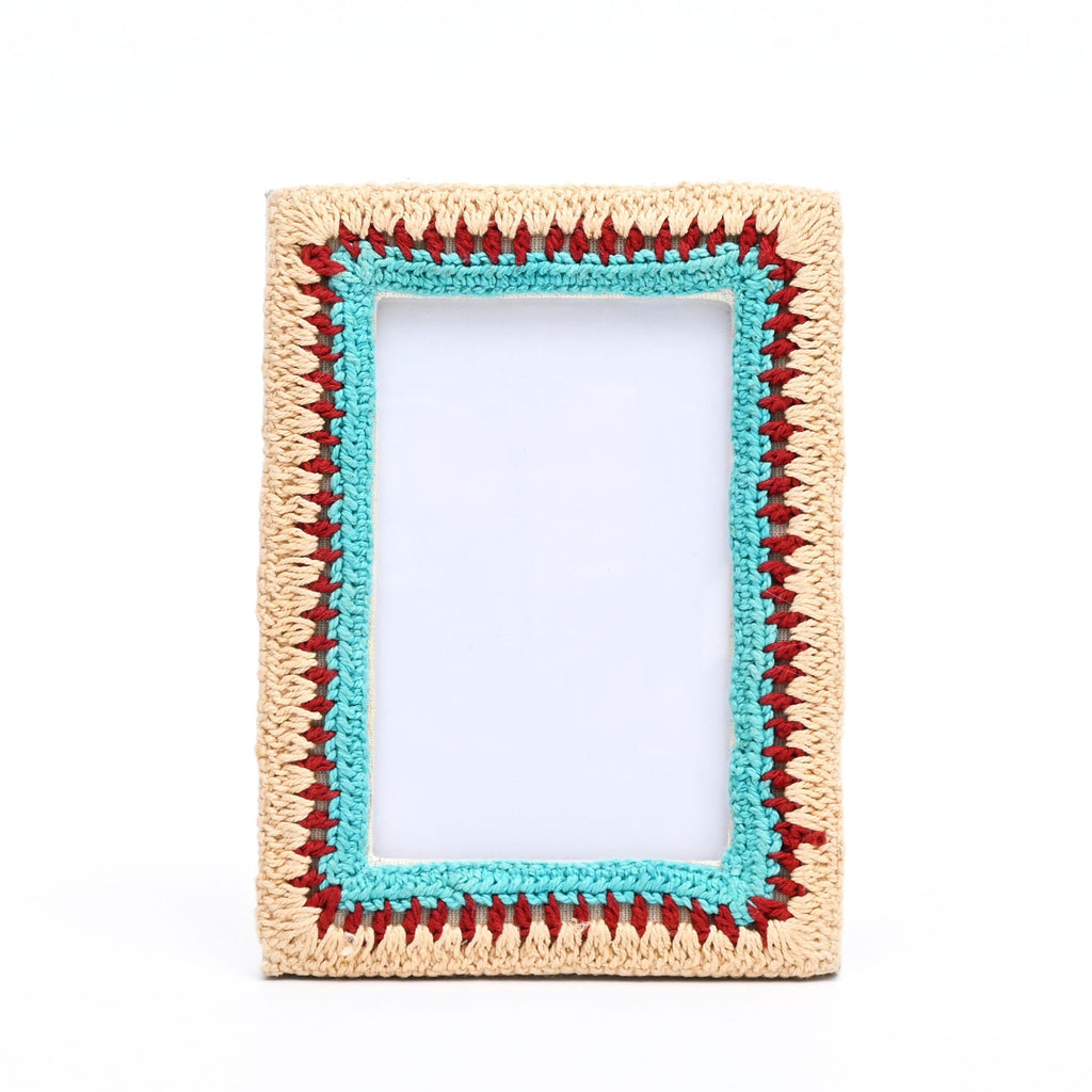 Fotolijst – Earth & Aqua Boho Beaded – Artisan Decor – 4×6 Inch
