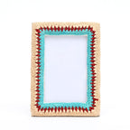 Fotolijst – Earth & Aqua Boho Beaded – Artisan Decor – 4×6 Inch