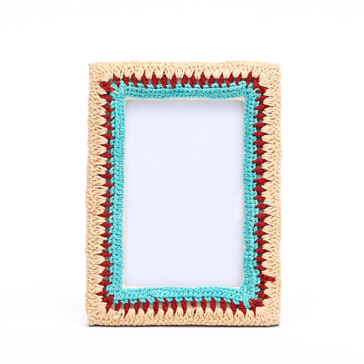 Fotolijst – Earth & Aqua Boho Beaded – Artisan Decor – 4×6 Inch