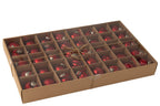 J-Line kerstbal 8 Patronen - glas - rood - doos van 40