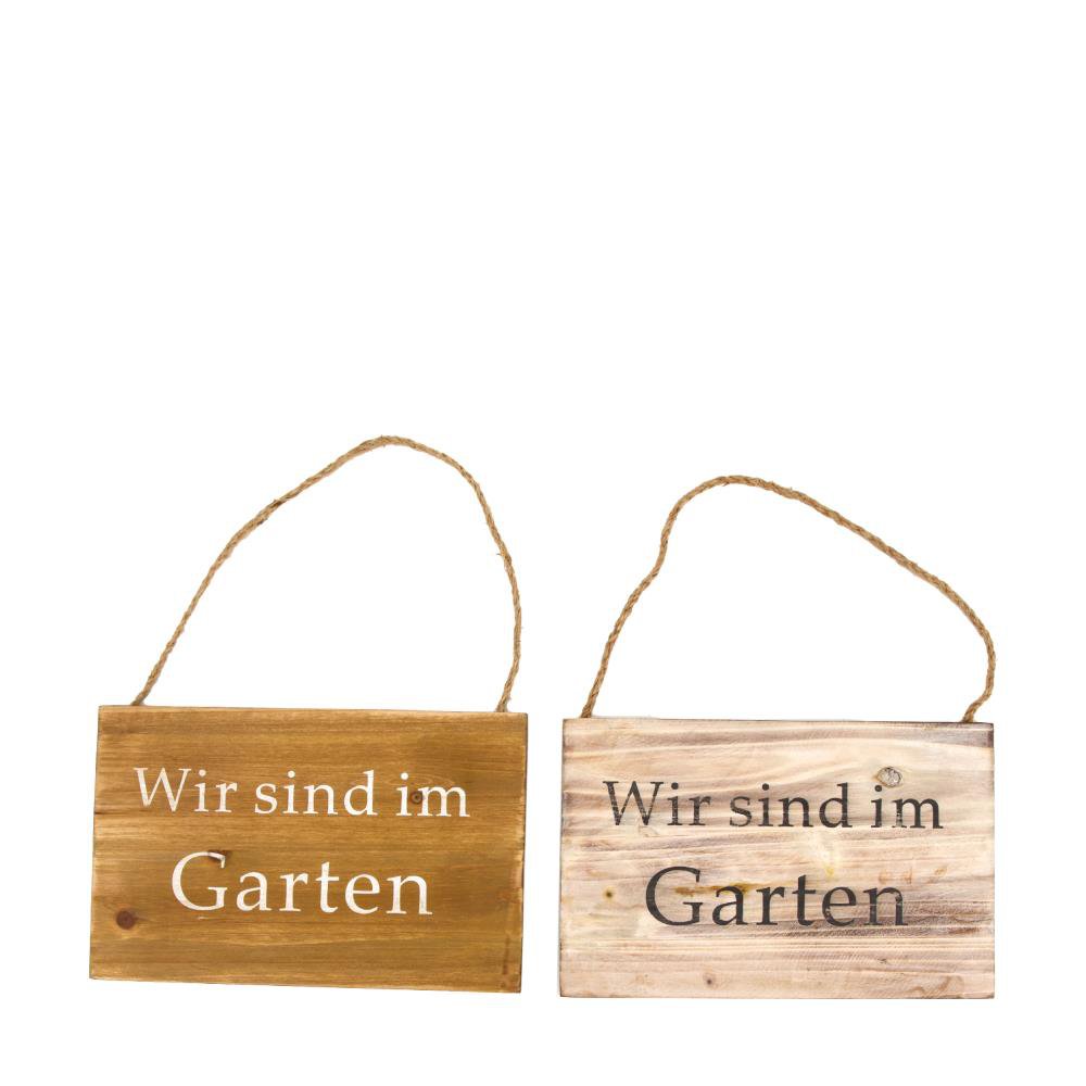 Bordje Garten 28x18cm wit-nat