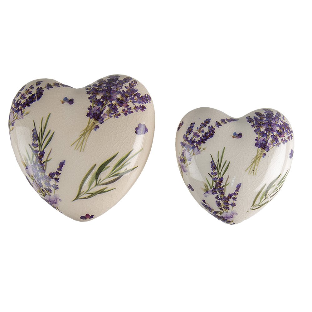 Decoratie 8x8x4 cm Paars Groen Keramiek Lavendel