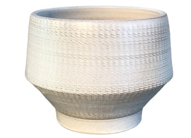 Asake pot mat gebroken wit