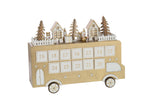 J-Line decoratie Bus Adventkalender - multiplex - goud/wit