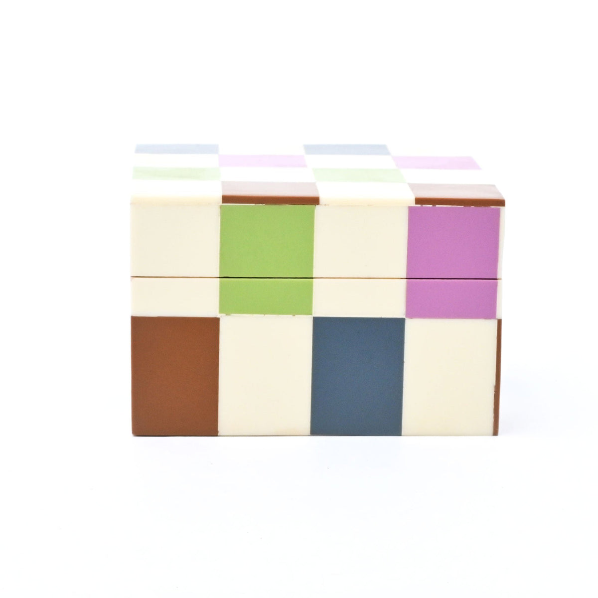 Geruite hars opbergdoos 4x4 inch modern MDF-decor