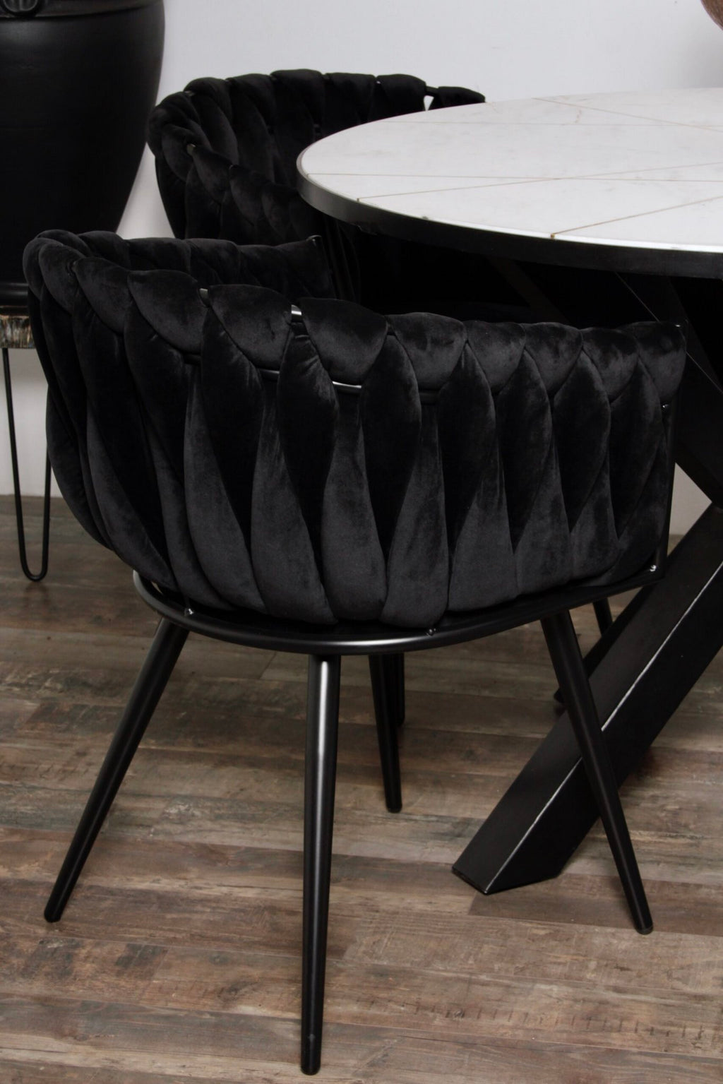 Wave stoel zwart (Set van 2)