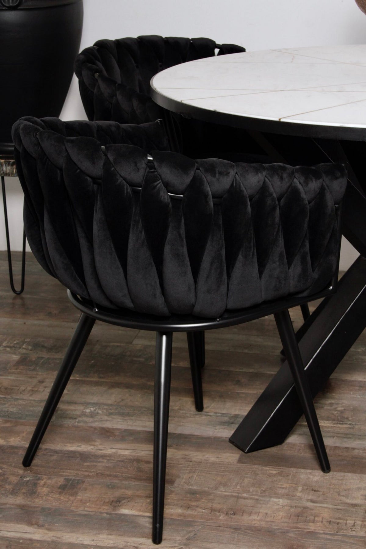 Wave stoel zwart (Set van 2)