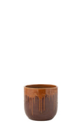 J-Line bloempot Lee - blinkend bruin/oranje - Ø 28 cm