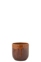 J-Line bloempot Lee - blinkend bruin/oranje - Ø 28 cm