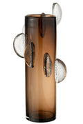 J-Line vaas Steggy - glas - bruin - large - 46 cm hoog