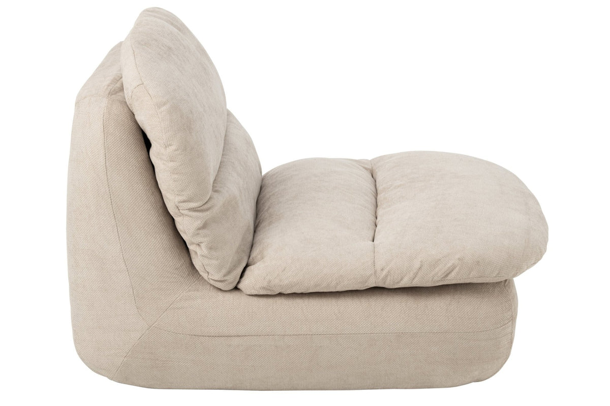 J-Line Gecomprimeerde chaise longue - schuim - ecru