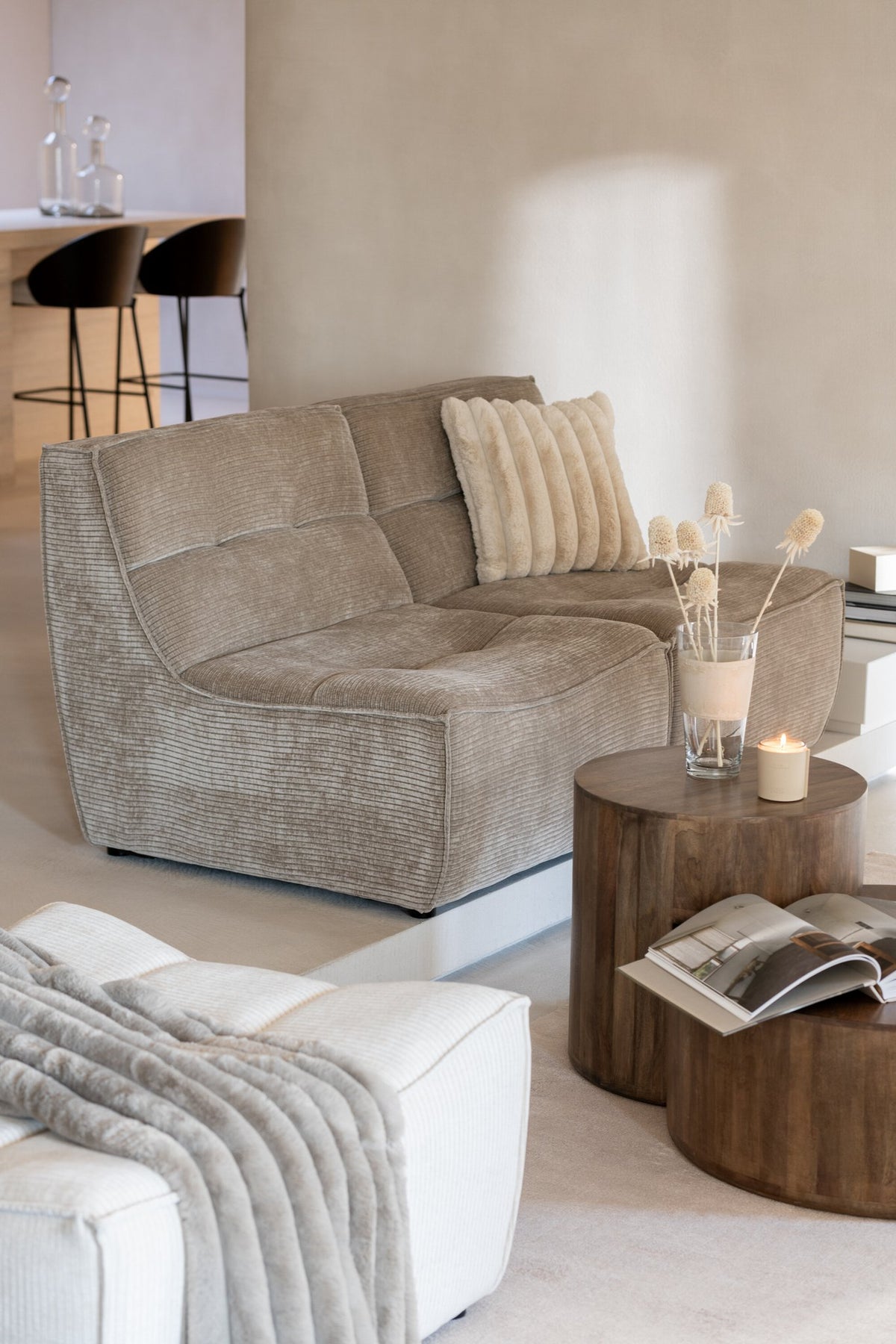 J-Line Set Van 2 Bijzettafels Toge Mango Hout Bruin