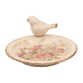Vogelvoederbak Ø 21x10 cm Beige Keramiek Vogel