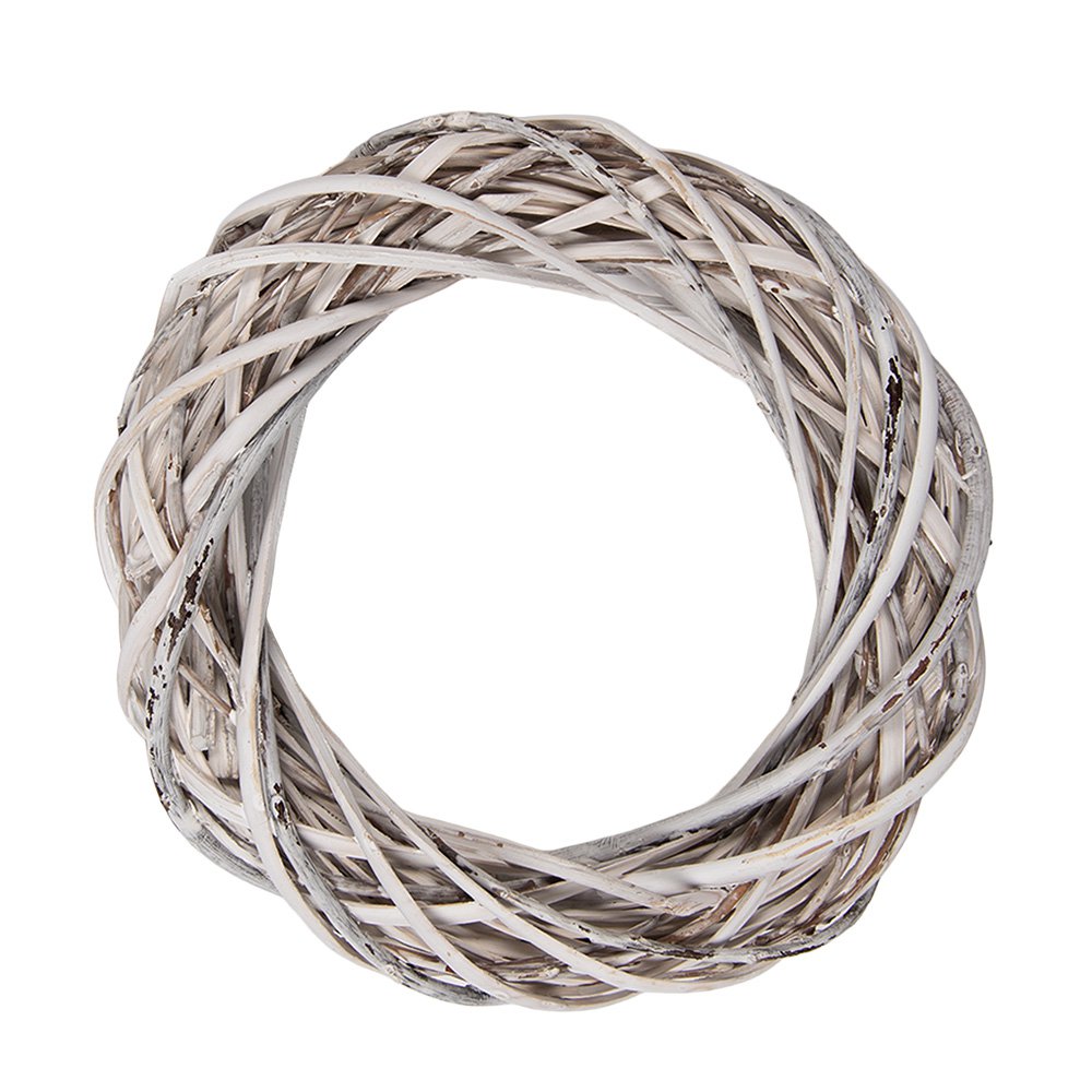 Krans Ø 20x4 cm Wit Rotan
