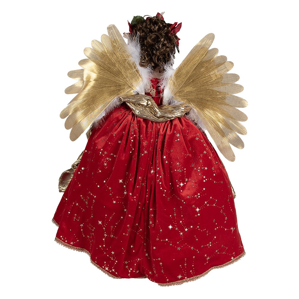 Kerstdecoratie Beld Engel 65 cm Rood Kunststof