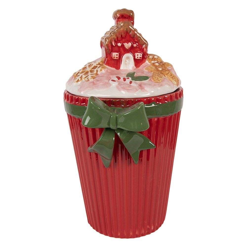 Voorraadpot Deksel 16x14x27 cm Rood Keramiek
