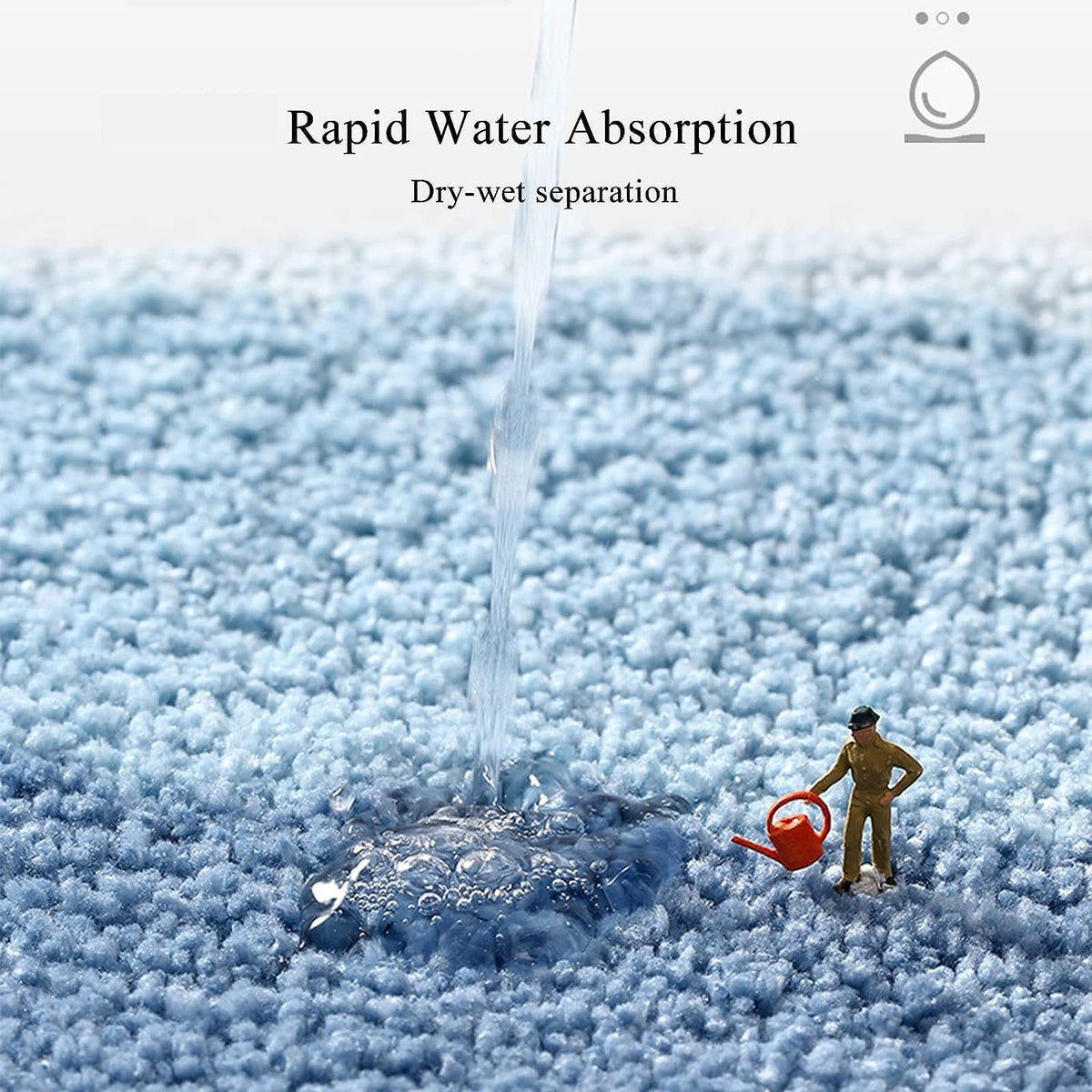 Luxe Wave superzachte antislip 2000 GSM microvezelmat (40x60 cm, verpakking 1) | Absorberende deur, bad, vloermat voor thuis, keuken