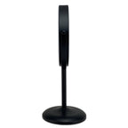 Metalen oplaadbare LED make-up spiegel zwart / Ø17,5cm