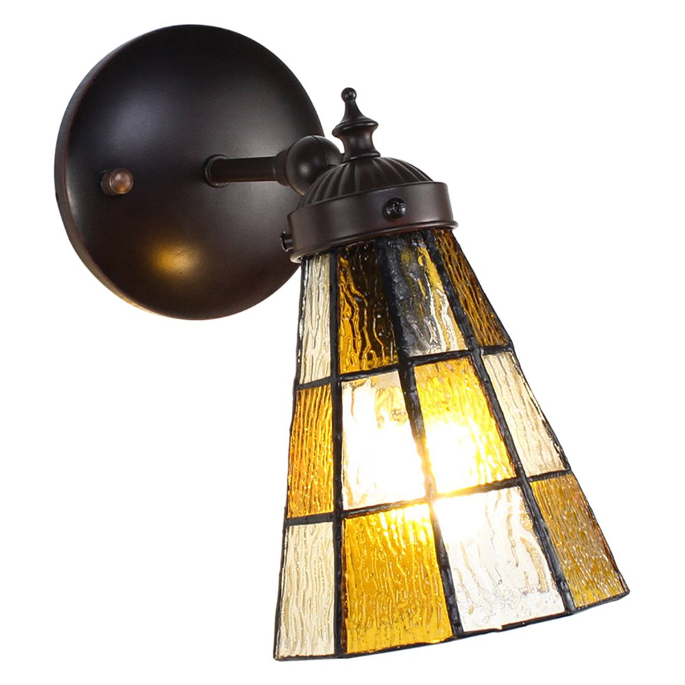 Wandlamp Tiffany 17x12x23 cm Bruin Glas Muurlamp