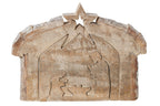 J-Line Kerststal - mangohout - naturel/wit - large