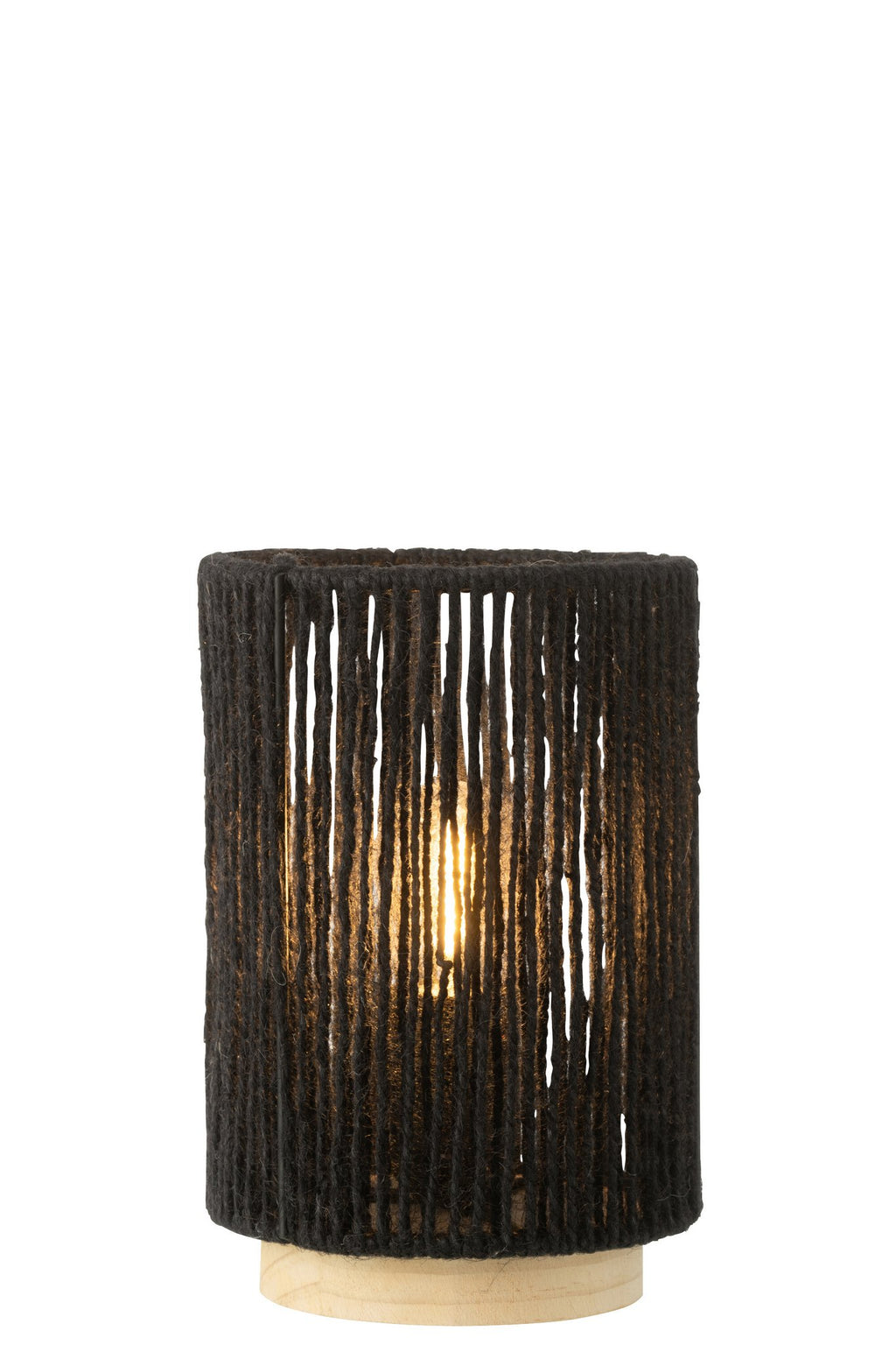 J-Line Lamp Led Cilinder Metaal/Katoen Zwart Large