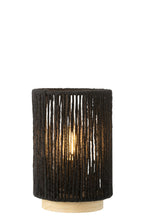 J-Line Lamp Led Cilinder Metaal/Katoen Zwart Large