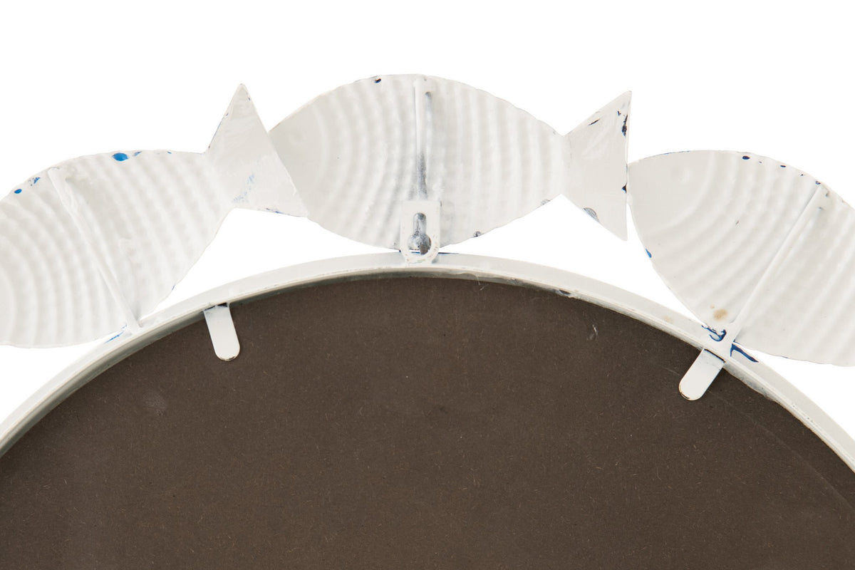 J-Line spiegel Vis - ijzer - wit